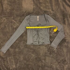 Gray Long Sleeve Top